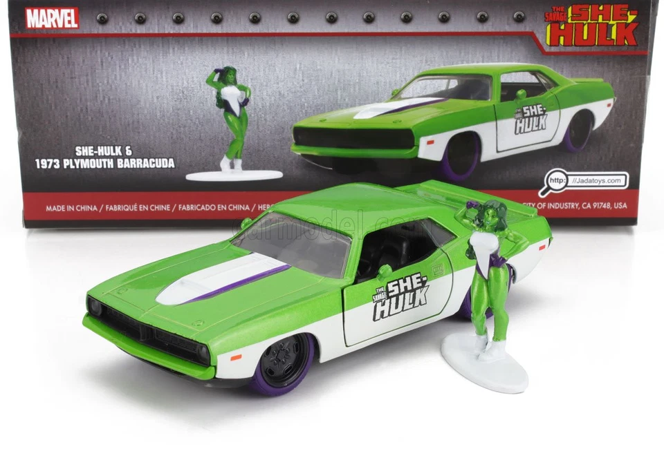 1/32 JADA - PLYMOUTH - BARRACUDA WITH SHE-HULK FIGURES 1973 253223020-34273 - Immagine 1 di 1