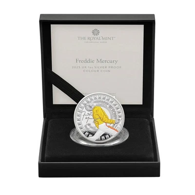 Moneda de 2 libras Freddie Mercury 2025 color a prueba de plata de 1 oz en mano lista para enviar Foto 1 de 4