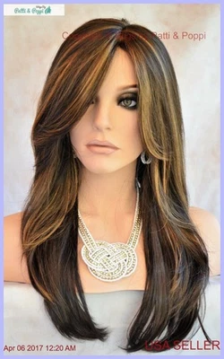 Angelica PM by Noriko Wigs (partial mono) Kahlua Blast Brown  New Cute AUTHENTIC - Image 1 of 4