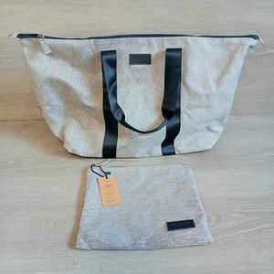 LONGINES SWISS NEU MIT ETIKETT FALTBARE REISETASCHE GRAU BLAU REISSVERSCHLUSS POLYESTER 16X13X7 - Bild 1 von 10