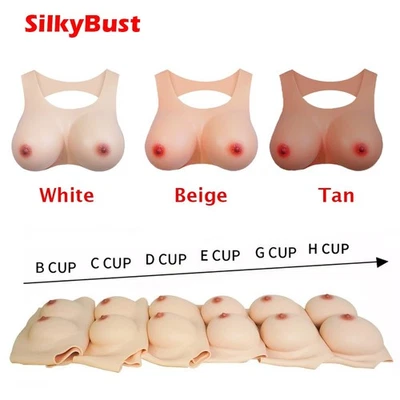 Peitoral de silicone formas de peito falsas colarinho redondo costas ocas seios falsos - Imagem 1 de 4