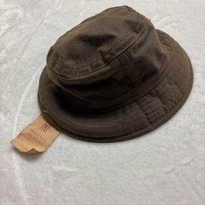 Sombrero de cubo Hills Hats piel aceitosa forro de lana marrón oscuro pequeño nuevo con etiquetas NUEVA ZELANDA - Imagen 1 de 9