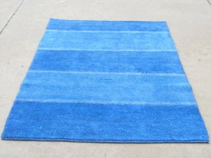 Great Vintage Gabbeh Hand Woven Oriental Rug Carpet Blues 49x70 " Piled - Picture 1 of 12