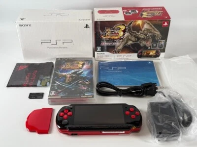 Sony PSP 3000 Hunters Pack Black Red Portable Console Limited No Battery - Image 1 of 4
