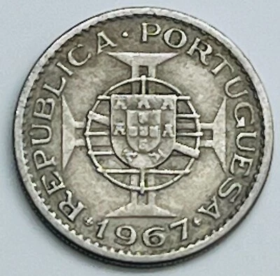 1967 Angola 2-1/2 Escudos KM# 77 Circulated Condition - Image 1 of 3