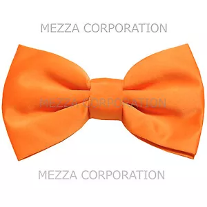 New formal men's pre tied Bow tie solid formal wedding party prom orange - Picture 1 of 3