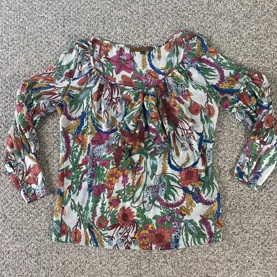 Fenn Wright Manson Shirt Womens Medium Floral Chiffon Long Cuff Sleeve Pullover - Image 1 of 4