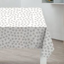 Sabichi Grey Hearts Wipe Clean Tablecloth PVC Coated 178cm x 132cm 186621