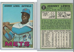 1967 Topps Baseball, #91 Johnny Lewis, New York Mets - Picture 1 of 1