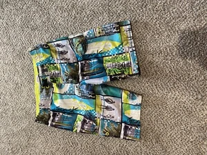 Boys Swim Trunks OP Size Xs (4-5) with pockets Blue/Yellow Ocean Theme - Picture 1 of 3