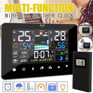 Funk Wetterstation mit Außensensor Hygrometer Thermometer Wecker Uhr Farbdisplay - Bild 1 von 18