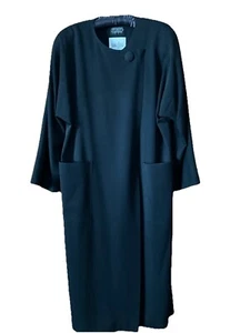 Designer YEOLEE New York Long Black Wool Coat In Size L - Picture 1 of 7