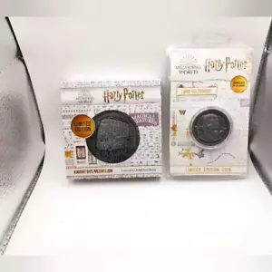 Harry Potter Limited Edition Knight Bus Medallion + Lord Voldemort Coin New - Picture 1 of 8