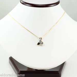0.50 CT. SI2-H DIAMOND PENDANT 16â WHEAT CHAIN 14K YELLOW GOLD NECKLACE ITALY - Picture 1 of 5