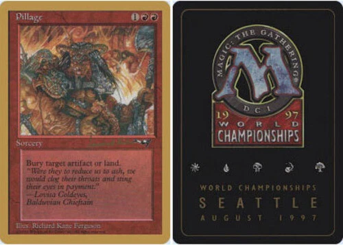 Pillage - Janosch Kuhn - 1997 ~ Moderately Played World Championship B MTG Magic - Image 1 of 1