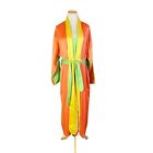 Vintage Fernando Squette J Size M Nightgown Robe Set Green Orange