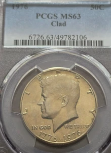 1976 KENNEDY HALF DOLLAR CLAD PCGS MS62 - Great *BLUE* Toning!!! - Picture 1 of 2