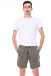 Men’s Cotton Shorts Lightweight Denim Elastic Waist Twill Drawstring Summer Pant - Picture 1 of 16