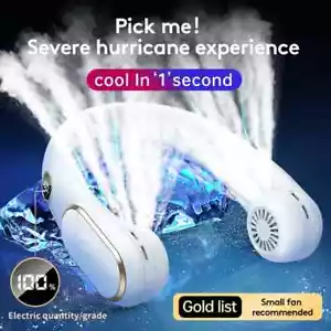 Ventilatore da Collo Senza Pale Indossabile Ricaricabile Raffreddamento Ventilatore Portatile Condizionatore - Foto 1 di 16