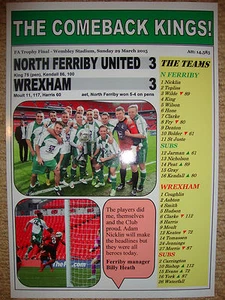 North Ferriby United 3 Wrexham 3 - 2015 FA Trophy final - souvenir print - Picture 1 of 1