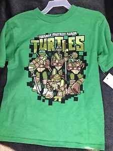 NWT TMNT Teenage Mutant Ninja Turtles boys t-shirt size 4/5 Minecraft - Picture 1 of 3