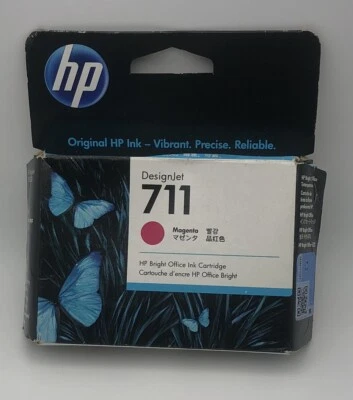 HP Genuine 711 Magenta DesignJet Ink Cartridge CZ131A New Sealed Exp: 03/2024 - Image 1 of 3