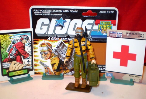 1988 GI JOE LIFELINE TIGER FORCE MEDIC 100% COMPLETE+ Rare CARDS cobra VINTAGE * Cover