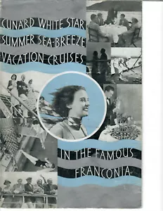 Brochure Franconia Cunard White Star Line 1935 36" x 22" CROCIERA BREZZA MARINA!!! - Foto 1 di 4