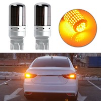 2pcs Set Chrome 7440 T20 Amber Canbus Error Free LED Lamp Bulb Turn Signal Light