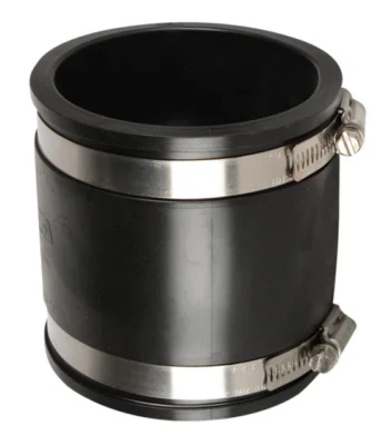 3"  Rubber Coupling 82mm Soil Drain Pipe Repair Fitting With Clips Cast Iron - Image 1 of 4