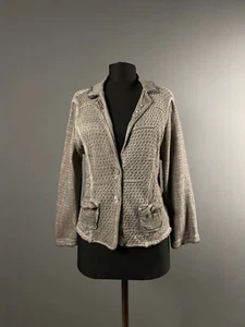 Elisa Cavaletti Womens Gray Lightweight Capri Blouse Cardigan Shirt Top Size L - Picture 1 of 8