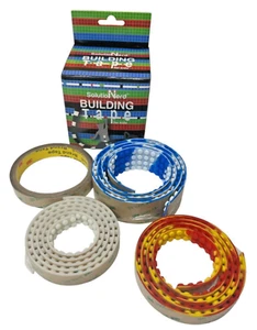 Solution Nerd 3 Rolls Block Building Tape Works W/Lego Multicolor 2x & 4x Wide - Picture 1 of 6
