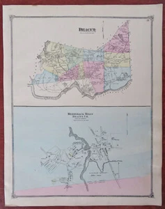 Dracut Merrimack Middlesex County Massachusetts 1875 F.W. Beers detailed map - Picture 1 of 6