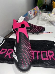 Adidas Accuracy+ FG, Core Black/White/Pink GW4557 Soccer Cleats Men’s Sz 12.5 - Picture 1 of 5