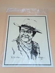 JOHN WAYNE SKETCH BY ARTIST DALE ADKINS 11 X 14 PRINT - Picture 1 of 2