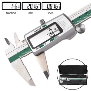 Indicador digital de acero inoxidable control de medición LCD 150 mm fracción / MM / pulgadas herramientas - Imagen 1 de 5