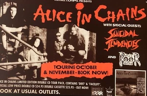 ALICE IN CHAINS 1993 Australian Tour Flyer A4 High Quality Carded Reproduction - Picture 1 of 2