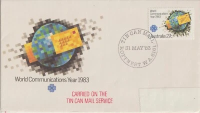 AUSTRALIA; 1983 WORLD COMMUNICATIONS YEAR CARRIED ON TIN CAN MAIL SERVICE - Image 1 of 2