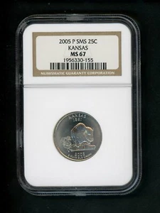 2005 P SMS Statehood Quarter 25c .25 Kansas KS NGC MS 67 UNC Choice Gem - Picture 1 of 4
