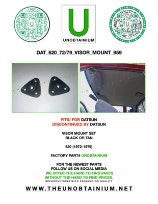 PAR DE MONTAGEM PARA SUNVISOR DATSUN 620 - Imagem 1 de 3