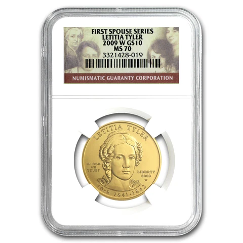 2009-W 1/2 oz Gold Letitia Tyler MS-70 NGC - SKU#57241 Cover