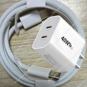For iPhone 15 16 Pro iPad Pro PD Fast Charger Cord 40W USB-C Power Adapter Block - Picture 1 of 14