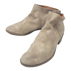 Lucky Brand Bremma Suede Leather Ankle Boots Size US 10 EU 40 Back Zip Taupe - Picture 1 of 11