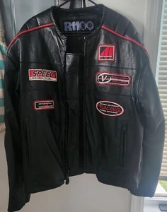 R11 RideWithPride Men's Black Leather Motorcycle Jacket Pics For Measurments XL - Picture 1 of 16