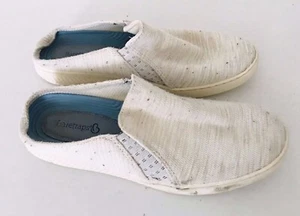 Zueco mocasines sin cordones Baretraps para mujer talla 6 blanco tejido plano - Imagen 1 de 7
