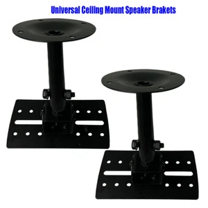 Pair Universal Wall Mount Ceiling Angle Tilt Rotation Adjustment Speaker Stands - Picture 1 of 24