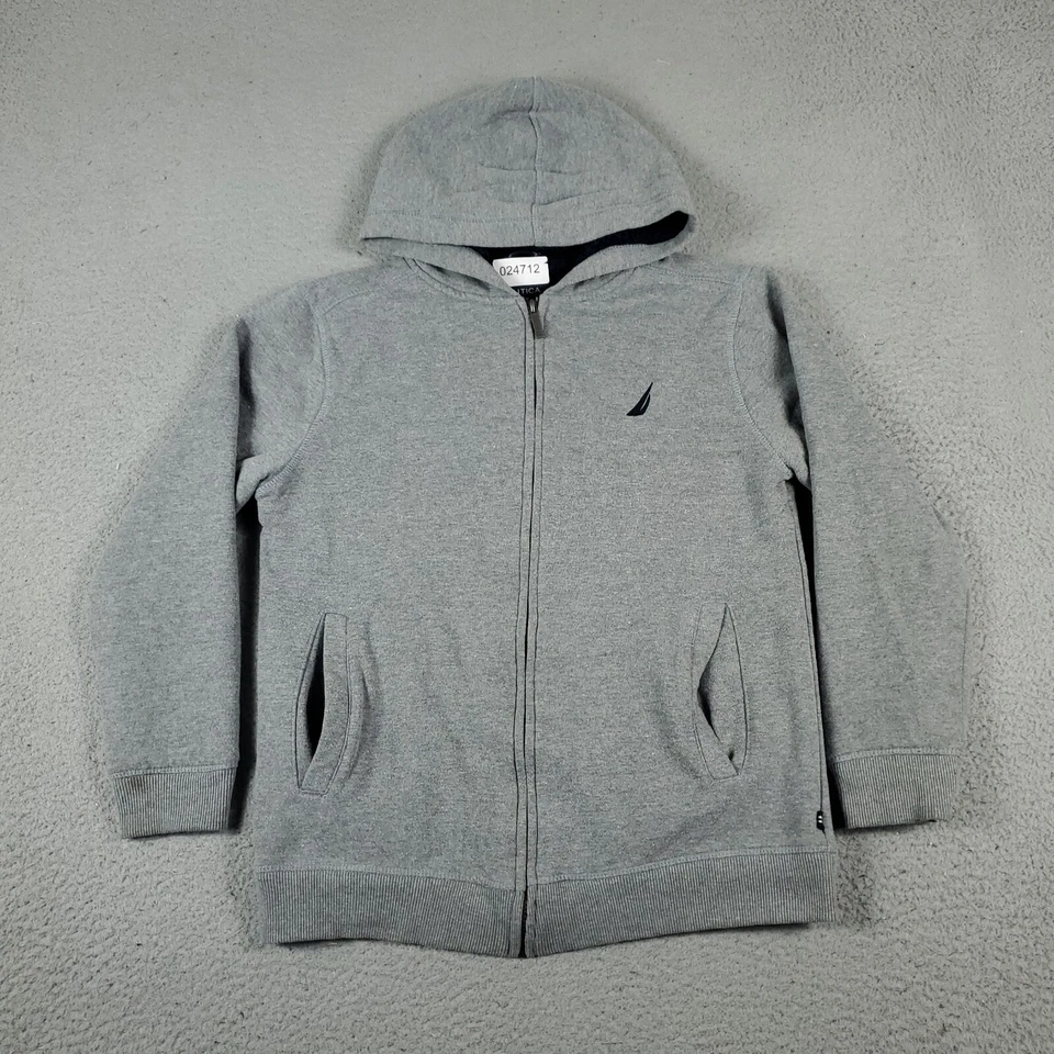 Suéter Nautica Niños Grande Gris Sherpa Forrado de Vellón Cremallera Completa Sudadera con Capucha * Foto 1 de 4