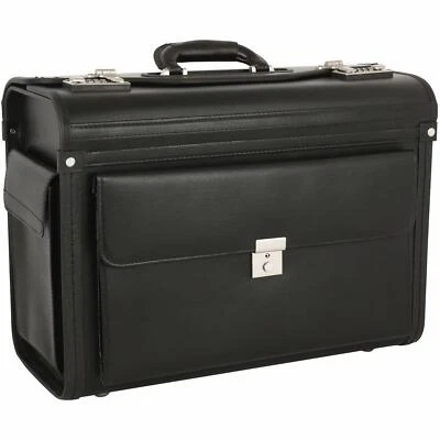 Pilotenkoffer Bowatex Aktenkoffer Business Koffer Schwarz Leder 46 x34x22 cm