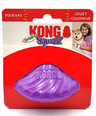 KONG Squeezz Orbitz Saucer Sm/Md Purple Dog Fetch Toy 4.5" - Image 1 of 4