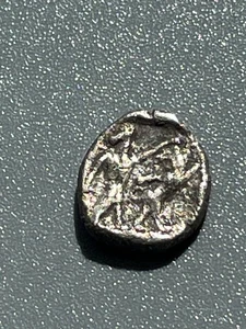 Ancient Judea SAMARIA King Fighting Lion/Phoenician Galley Silver Obol W 0.72 gr - Picture 1 of 5